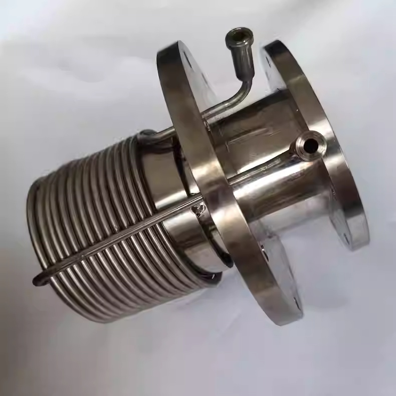 Vacuum pipe heat exchanger condenser cooling inner tube heater water-cooled well inner flange stainless steel pipe two